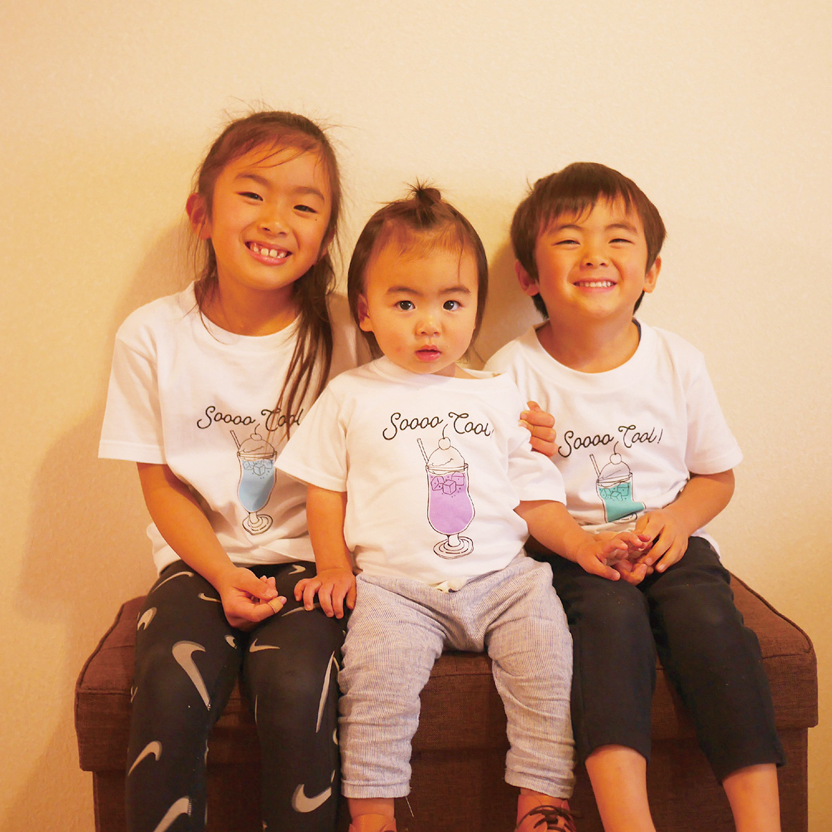 3人兄弟姉妹でおそろい /カラー組合せ自由 クリームソーダ/ Tシャツ3枚組ギフトセット